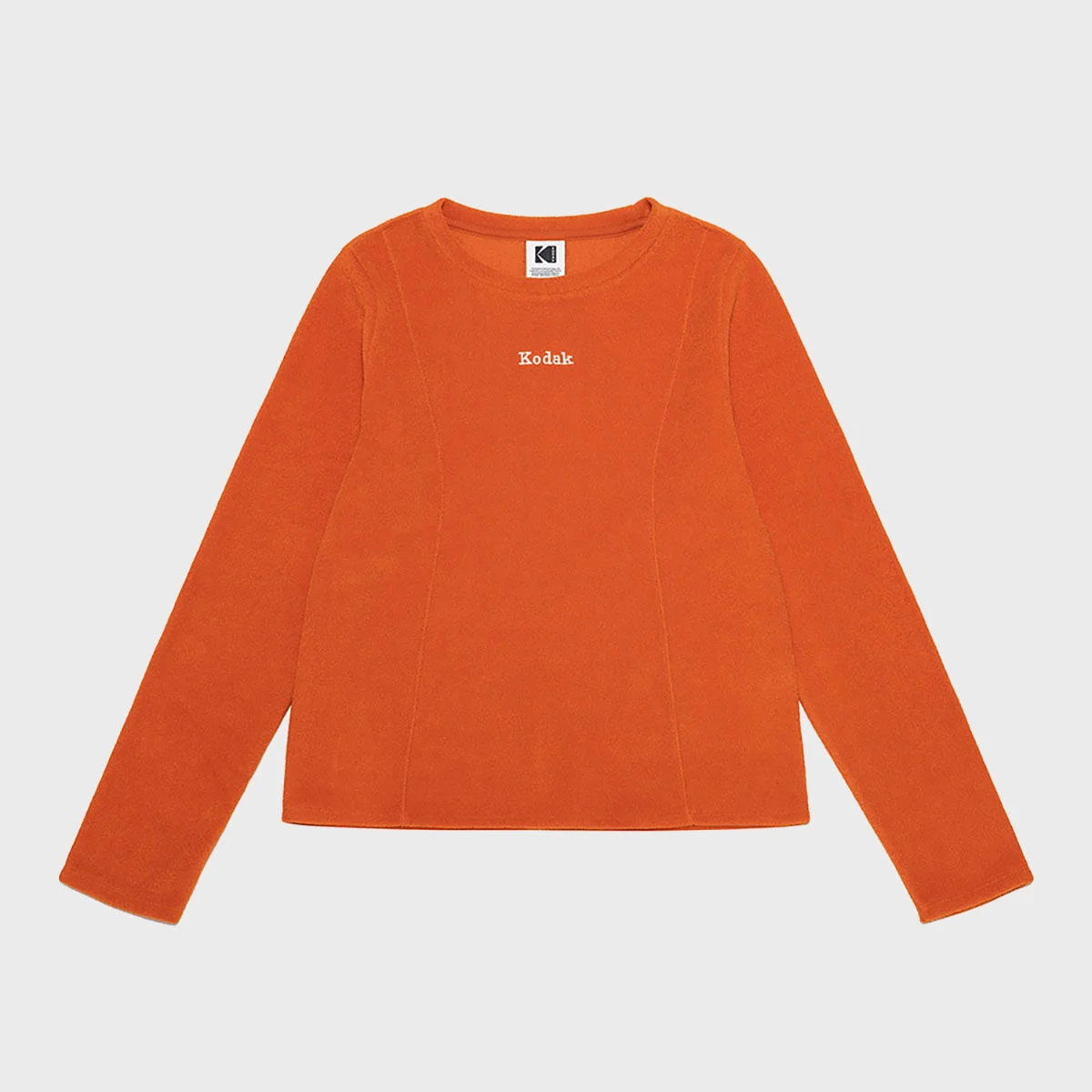 字母印花 搖粒絨 長 衣袖 T恤 女裝 ORANGE