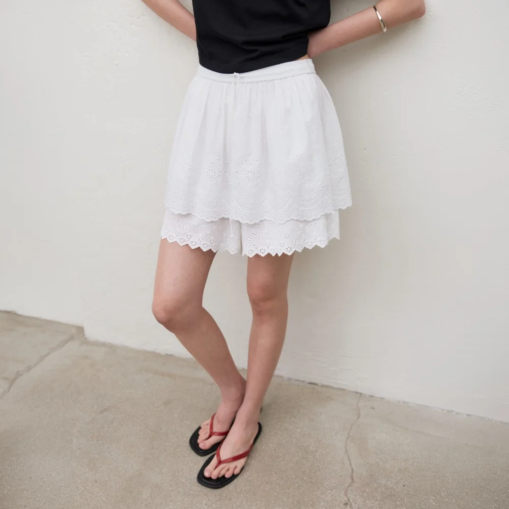 CONTI LACE SHORTS_IVORY