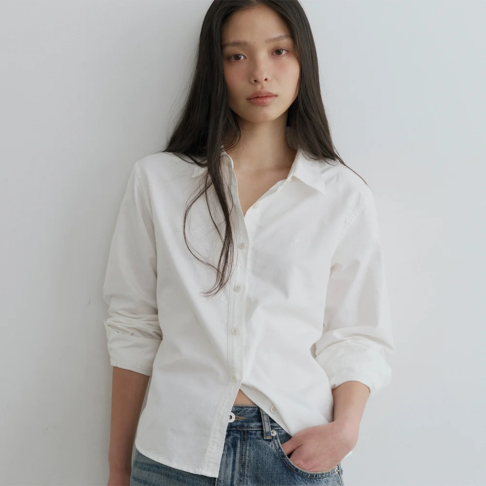 Standard oxford washed shirt (ivory)