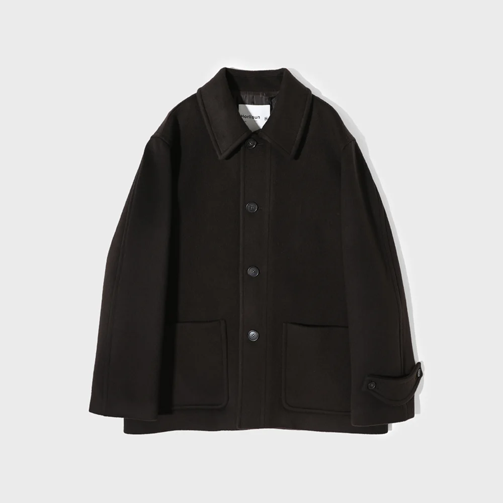 Newyear Wool Half Coat Dark Brown