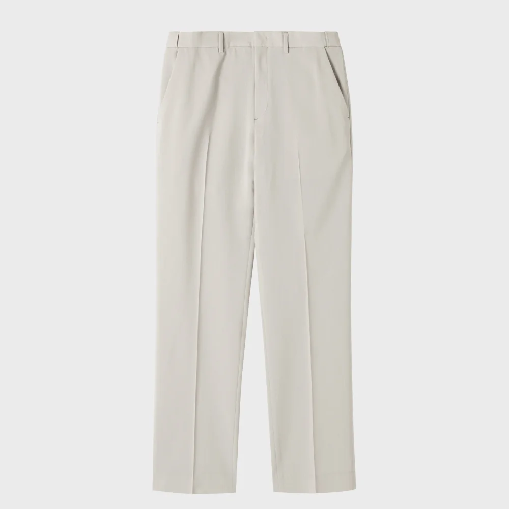 仿亞麻 微寬版型 西褲_LIGHT BEIGE / NC-PS022026-40