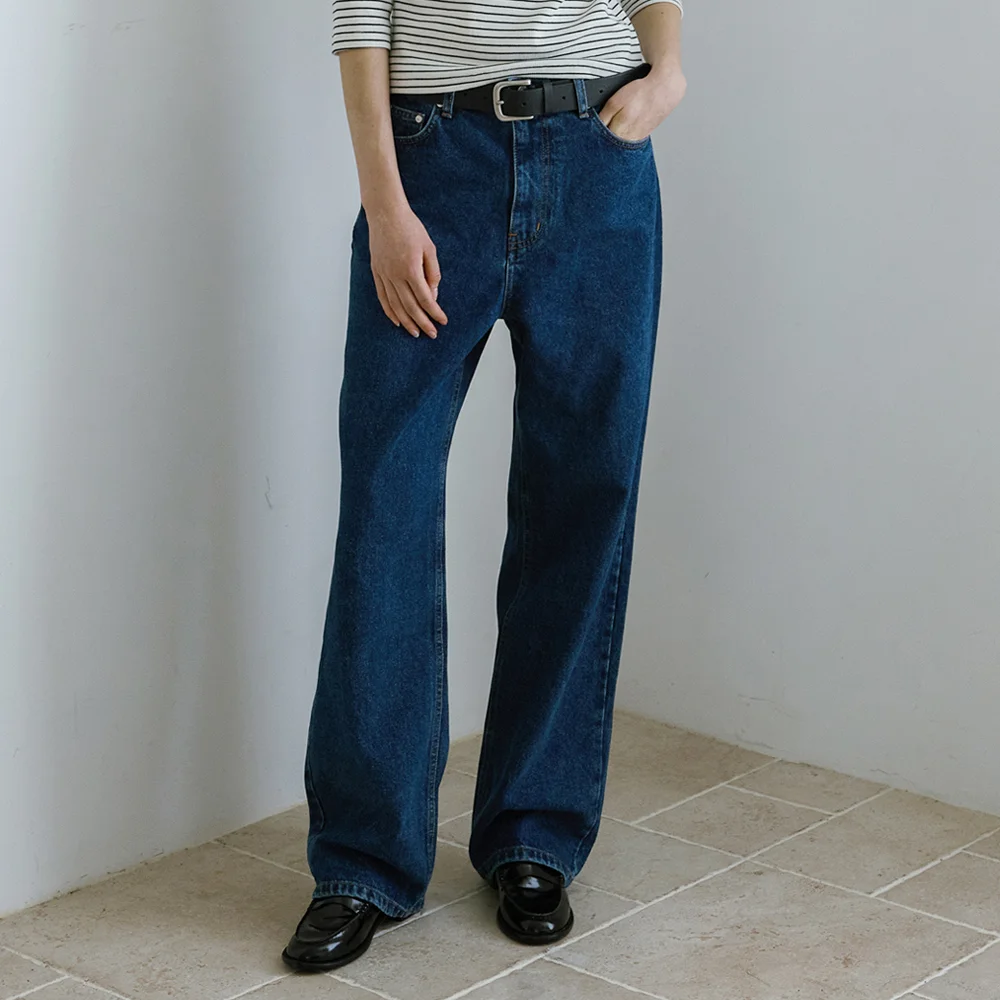 Wide denim (dark blue)