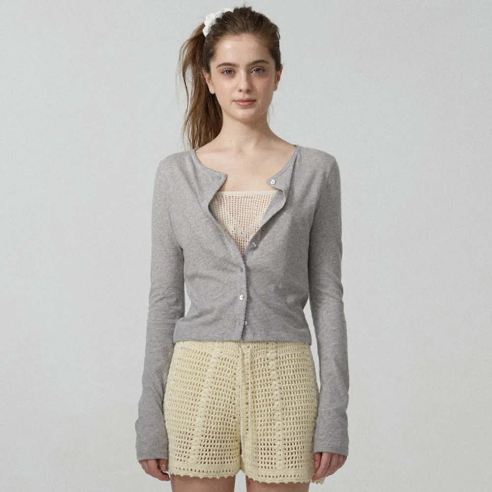 Roen Sheer Cardigan_Grey
