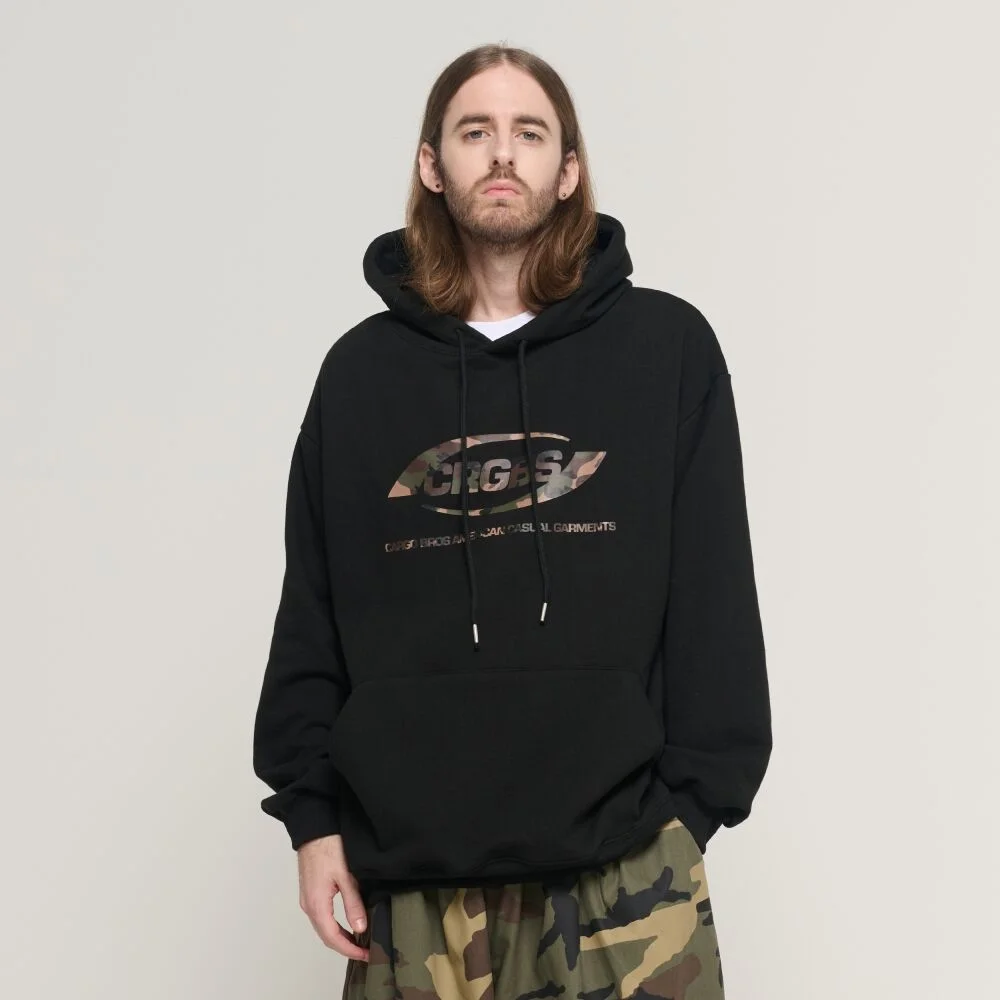 OVER BOX LOGO OVER HOOD T-SHIRT (BLACK/CAMO)