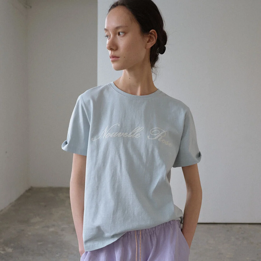 Nouvelle Rose T-Shirt (Pale Blue)