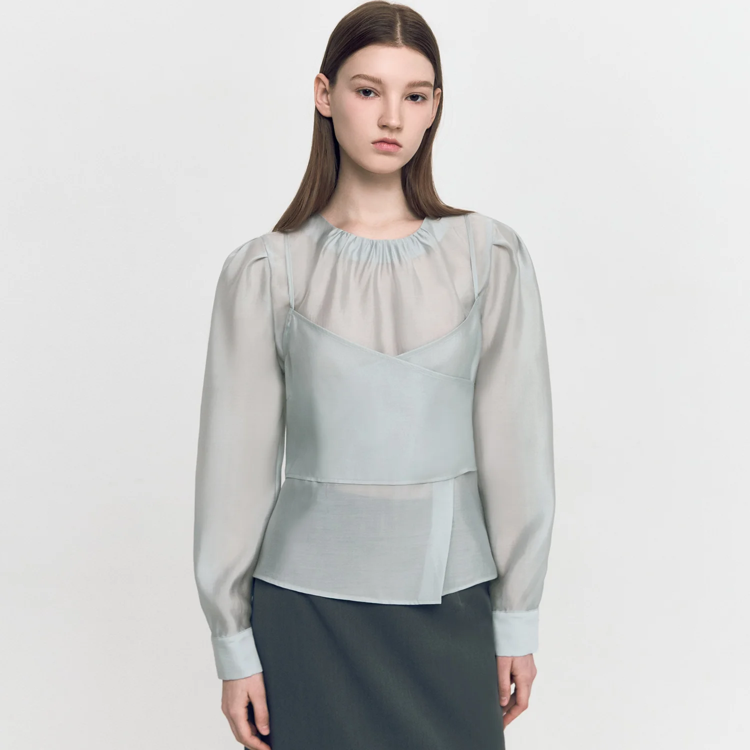 Layered bustier 2 in 1 Blouse MINT