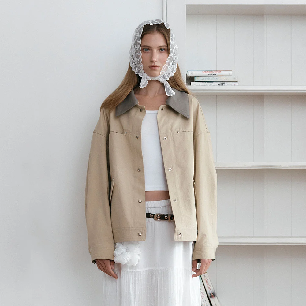 COMBI COLLAR WORK JACKET (BEIGE)