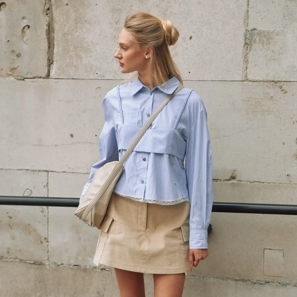 Mer Bustier Shirt Blue