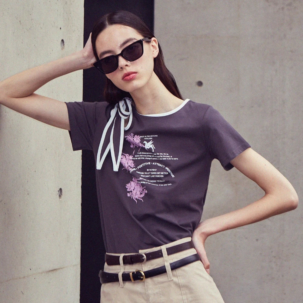 Shoulder Strap Print T-shirt