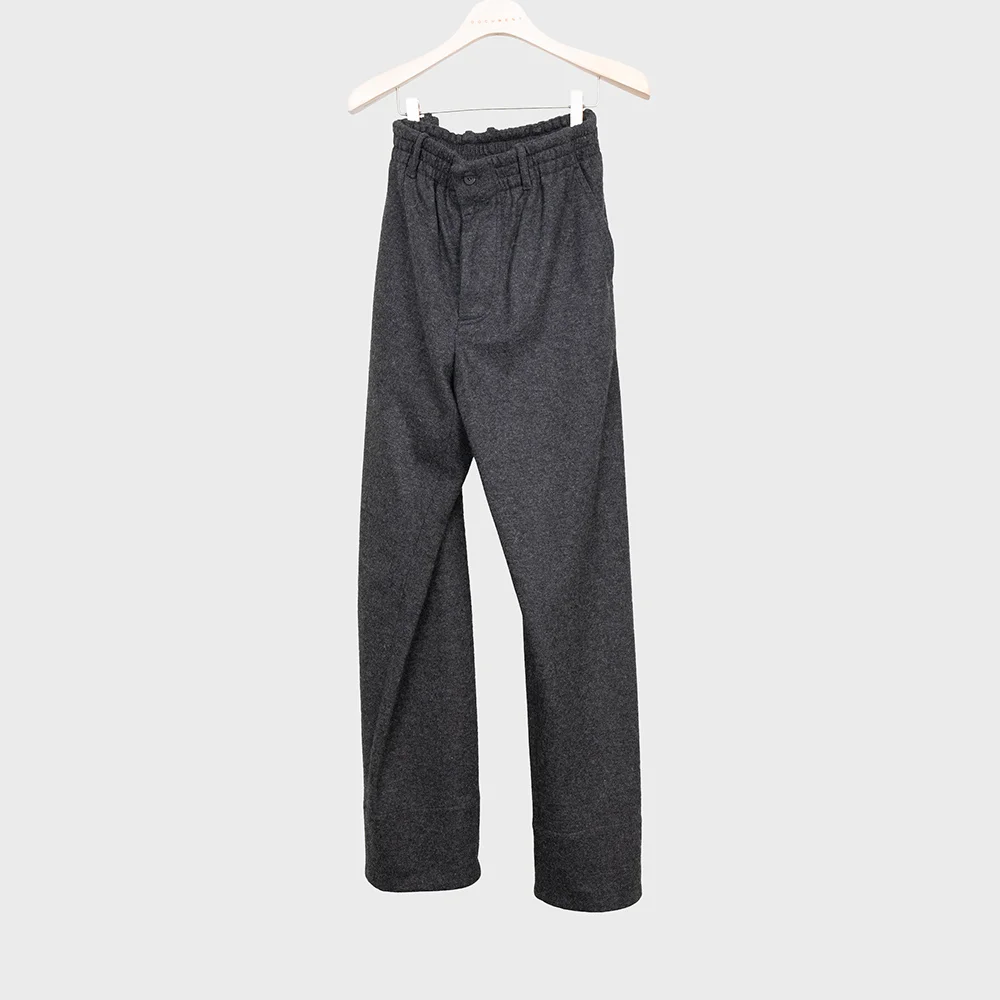 HEAVY WOOL JERSEY EASY TROUSERS_CHARCOAL