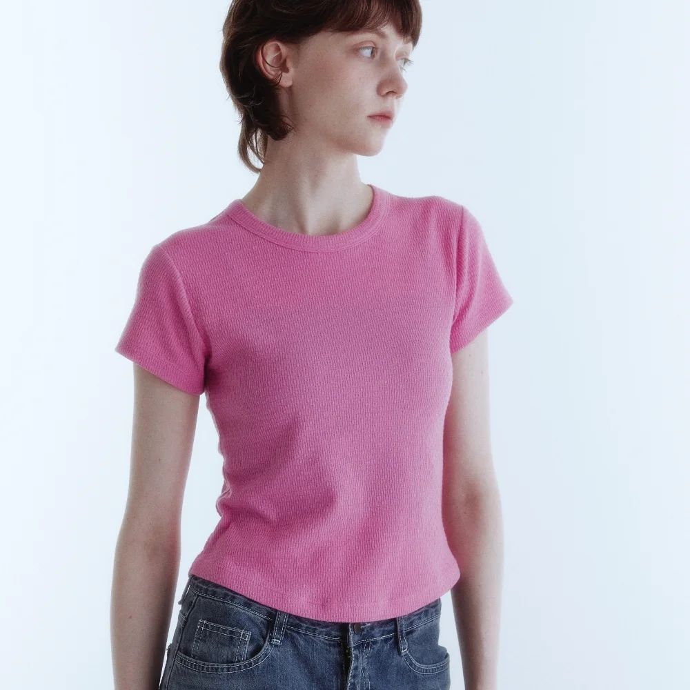Round Ribbon Line T-Shirt_Vintage Pink_W