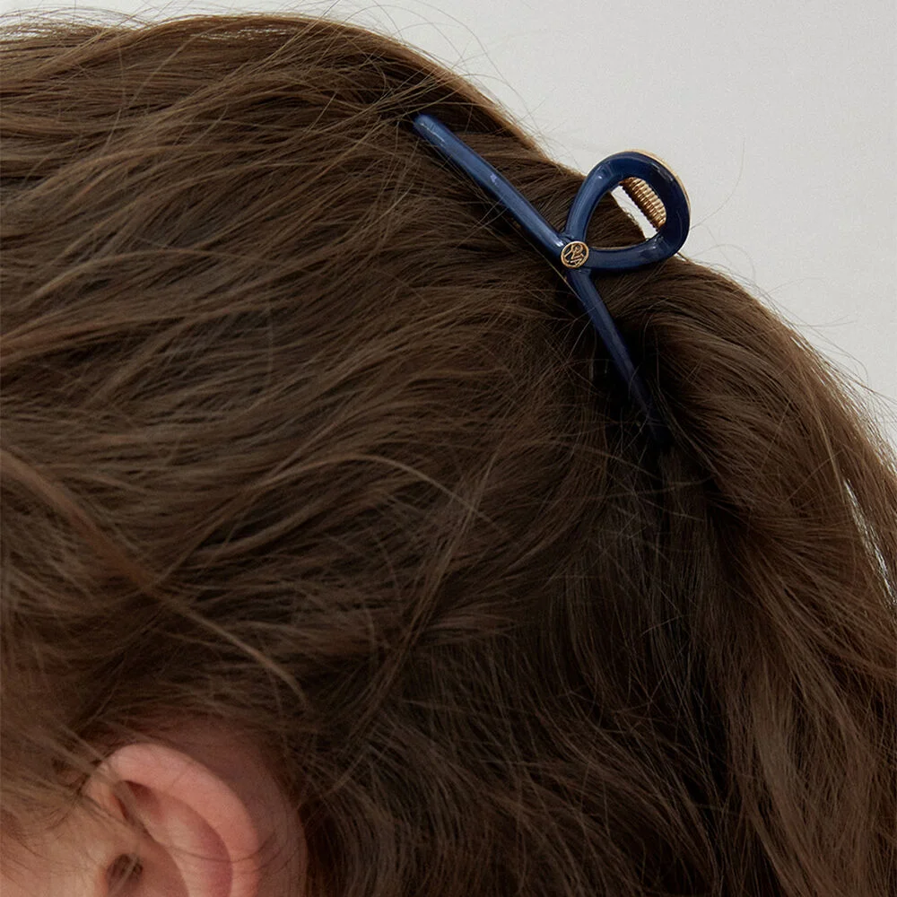 Twist metal point hair clip_London navy HC033