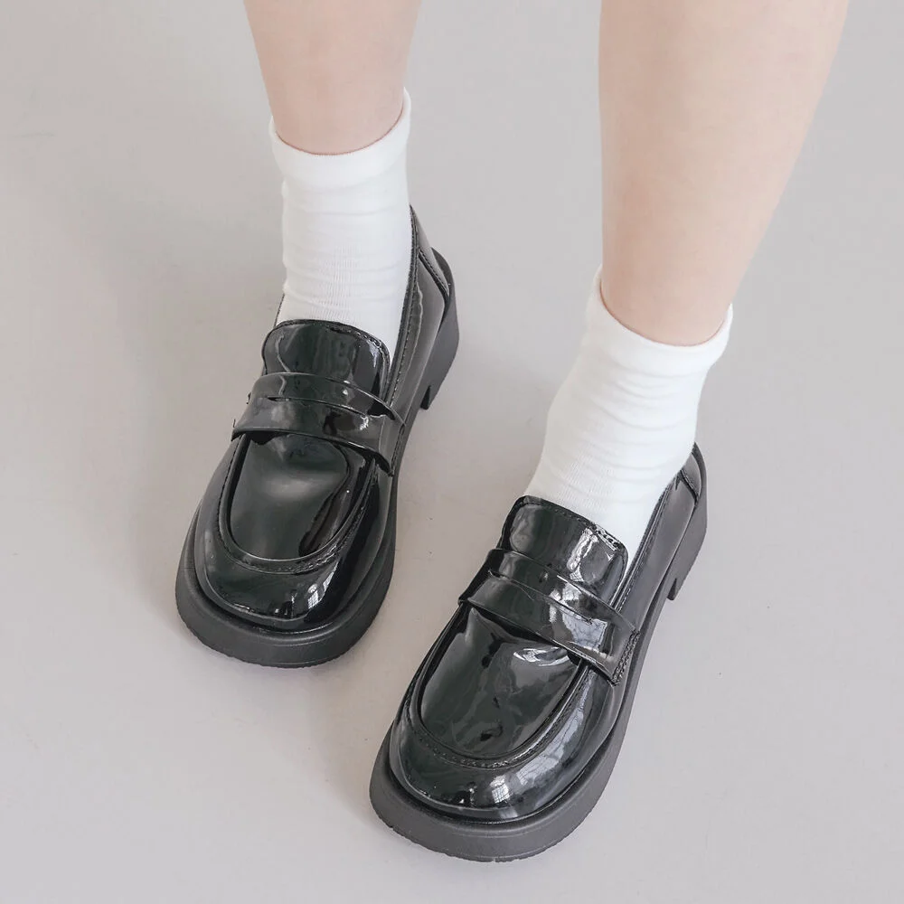 日常 Soini 粗跟 漆皮 Penny 樂福鞋 ED2607
