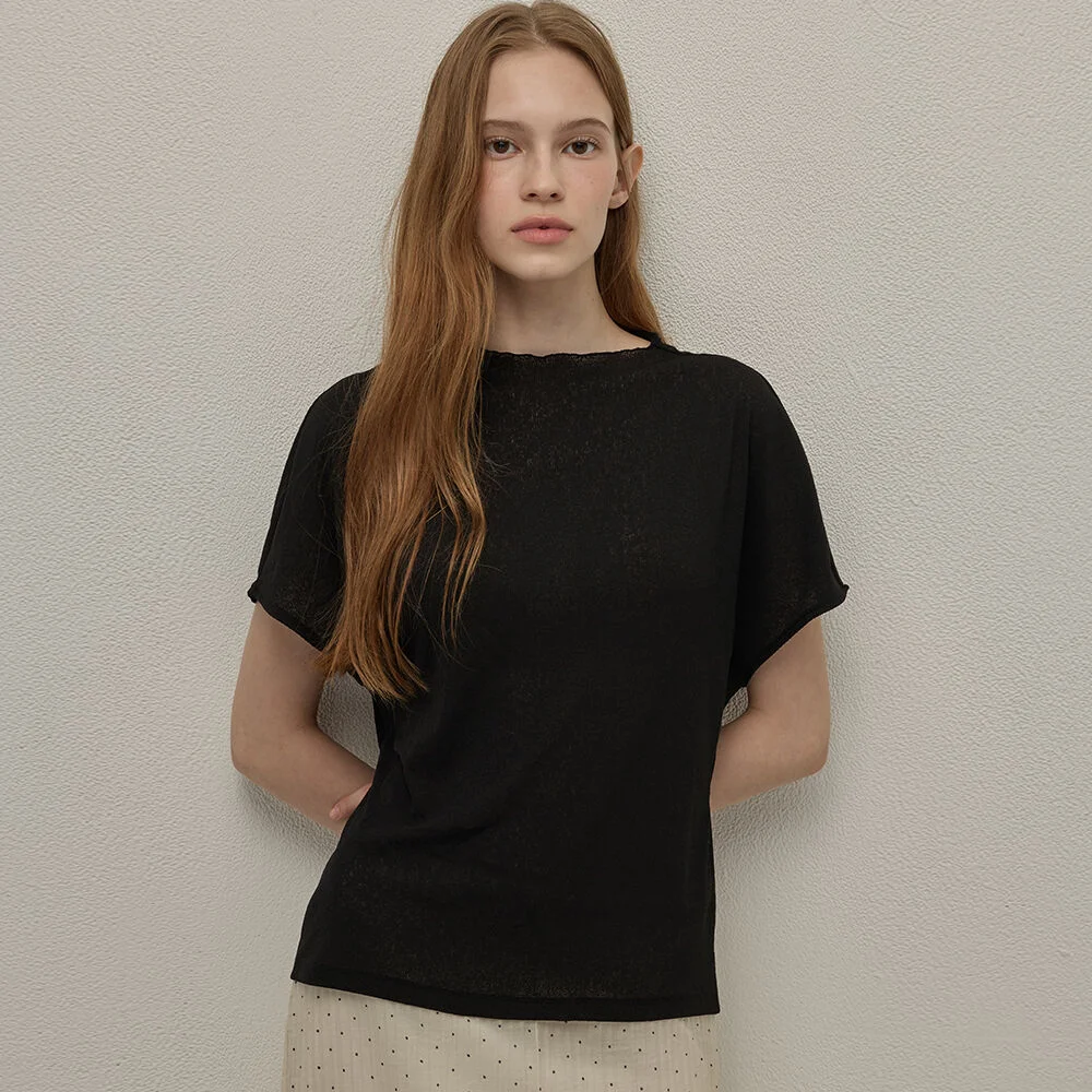 Refill mock neck top - Black