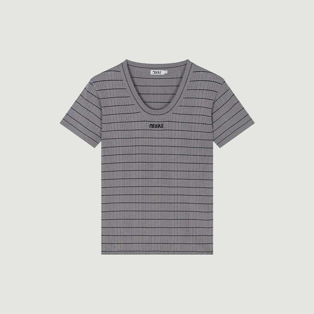 BAILEY HALF SLEEVE KNIT (GREY)