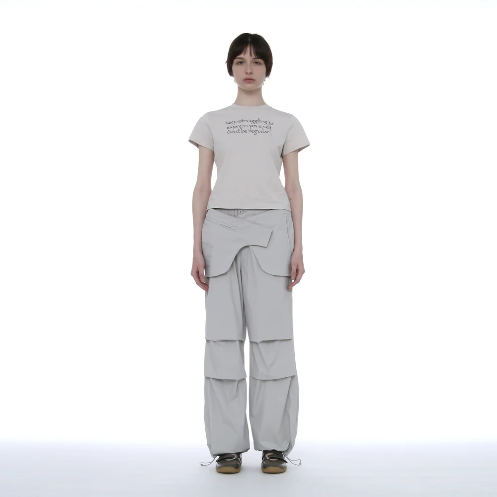BELTED LAYERED PARACHUTE PANTS_LIGHT GREY