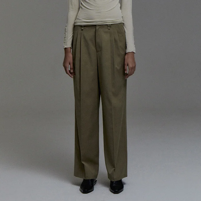 Wool Pintuck Pants(Beige)