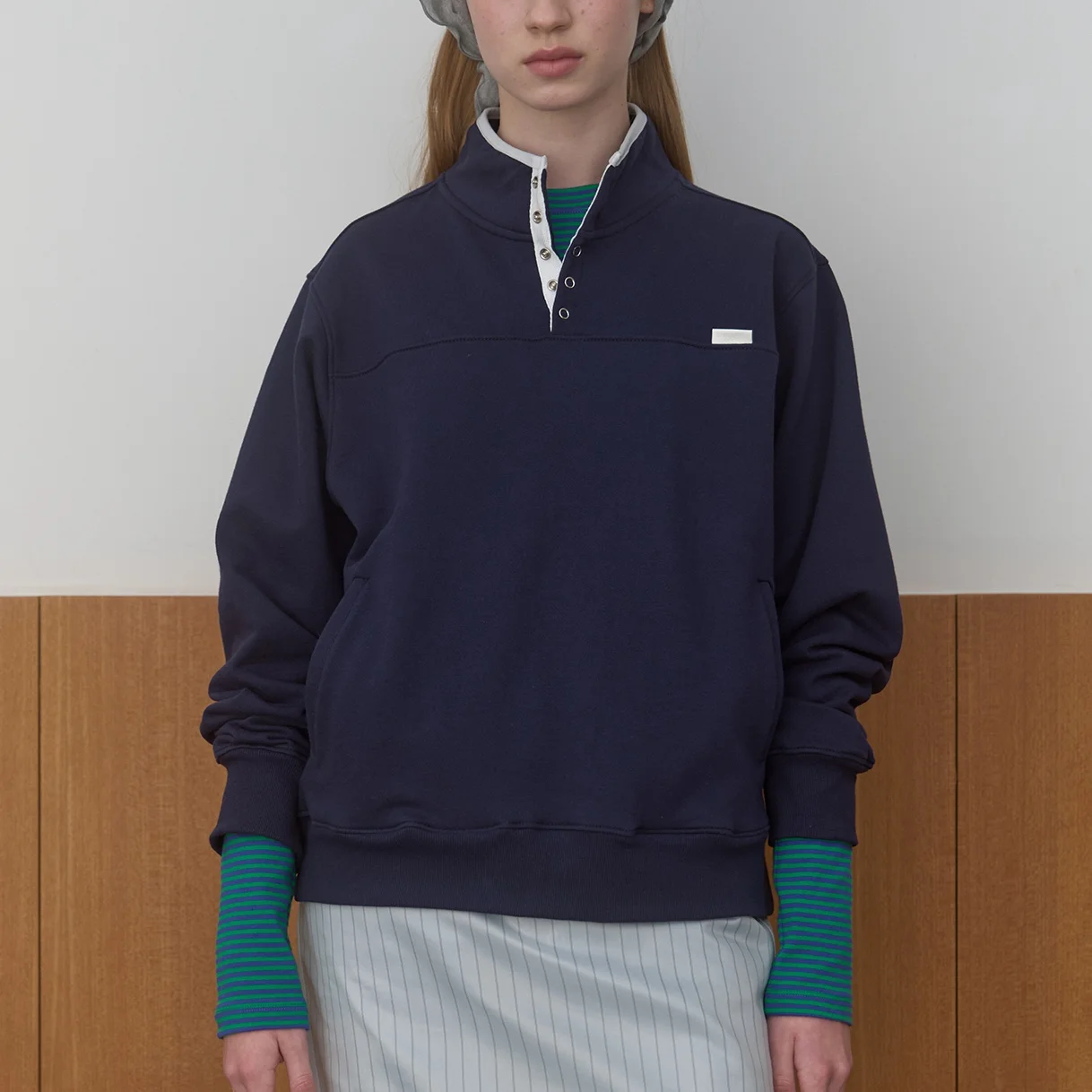 HALF-ZIP SWEAT_NAVY