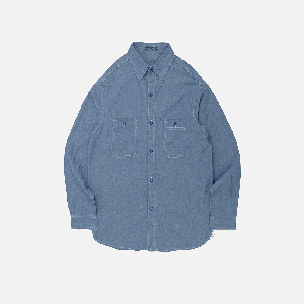YMCL KY US Type Chambray Shirt (50s Model) - Blue