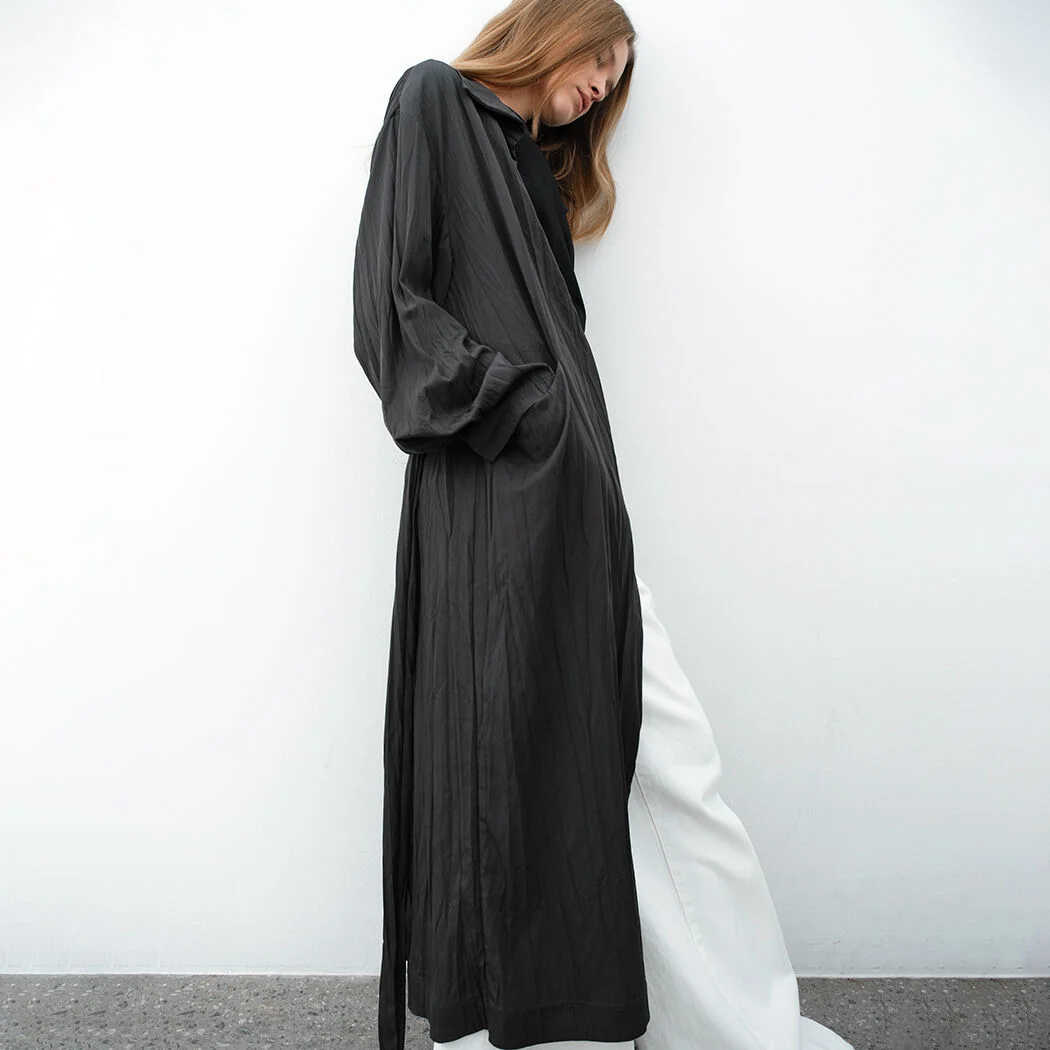 HIGH NECK BELTED OUTER DRESS S (OP-6304)