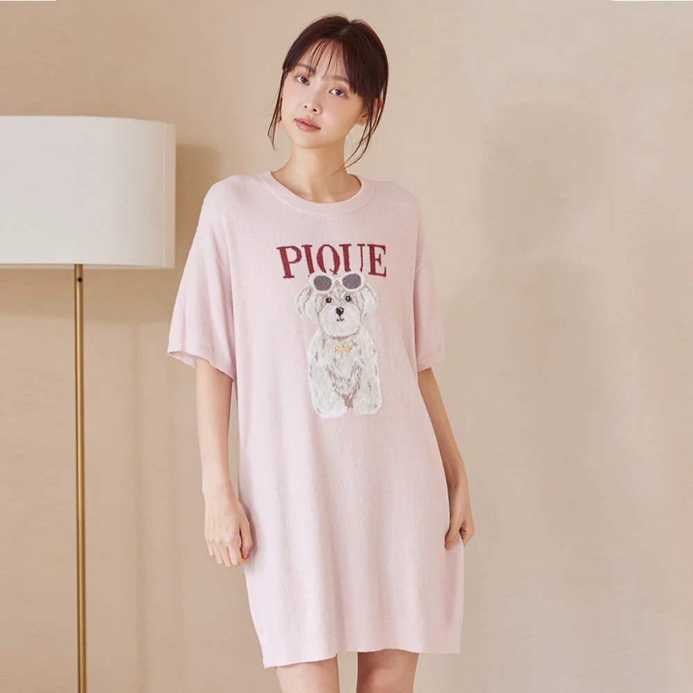 時尚 CATS&DOGS 提花 迷你 連衣裙 PWNO262036