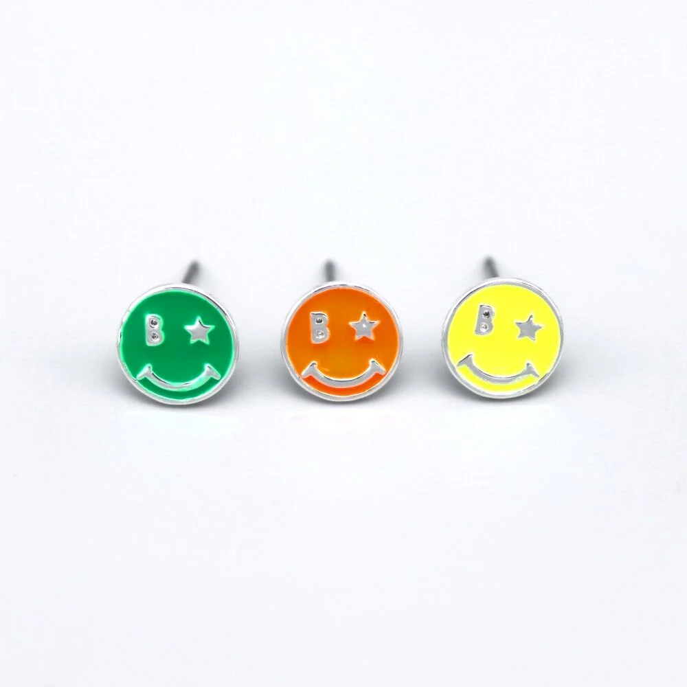 Kitsch smile color pin Eearing Kitsch 笑臉 色 時尚 耳環