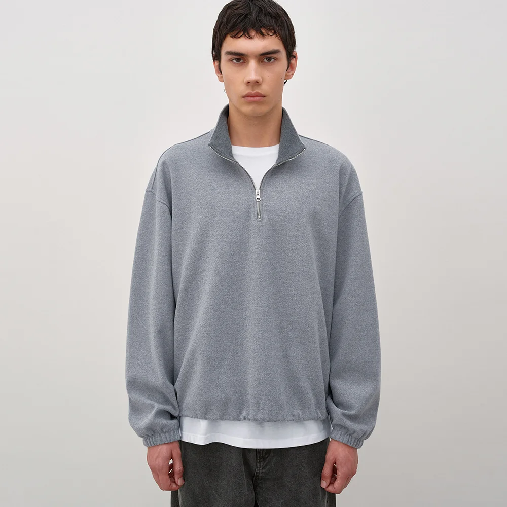搖粒絨 中筒 拉鏈 LIGHT GREY