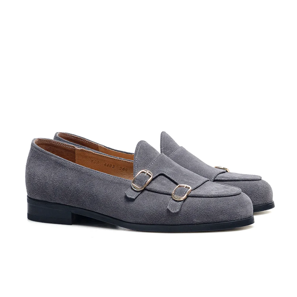 ALC4403 比利時 孟克 樂福鞋_gray suede