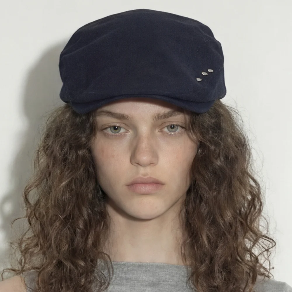 鉚釘 點綴 純棉 經典 女裝 獵人帽 DRIVE HUNTING / TRIPLE R STUD / NAVY
