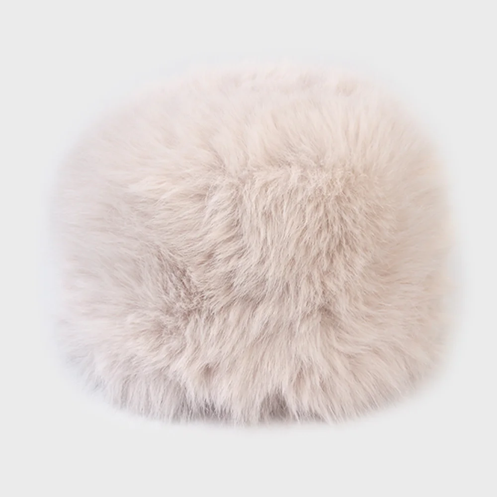 Eskimo Fur Ivory Bucket Hat 毛皮漁夫帽