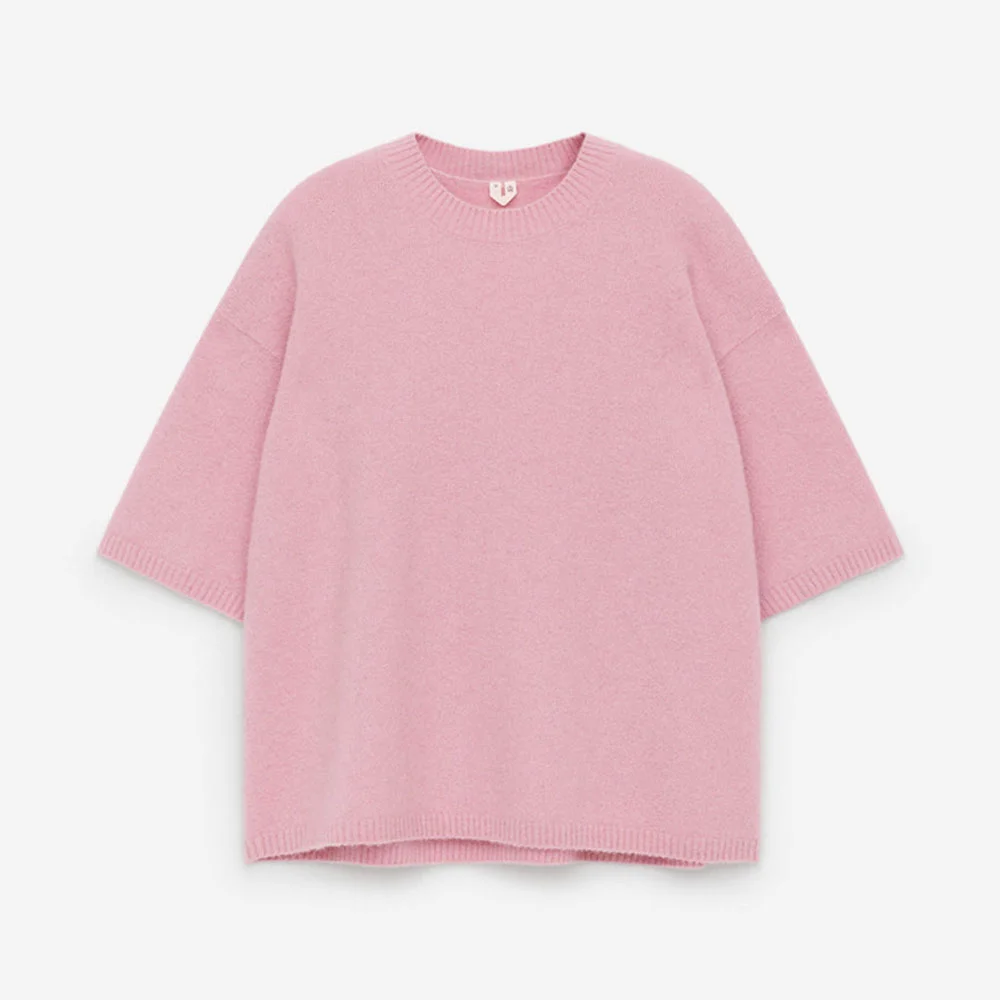 (W) 羊駝毛 羊毛 混紡 毛衣 (1234601-005) (Pink light)