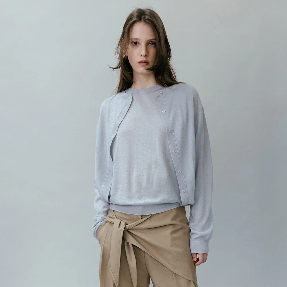 Layered Cardigan Pullover SK6SP646_2color