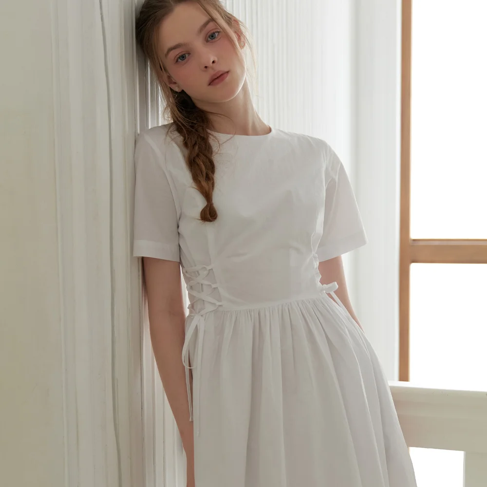 Peach corset dress (white)