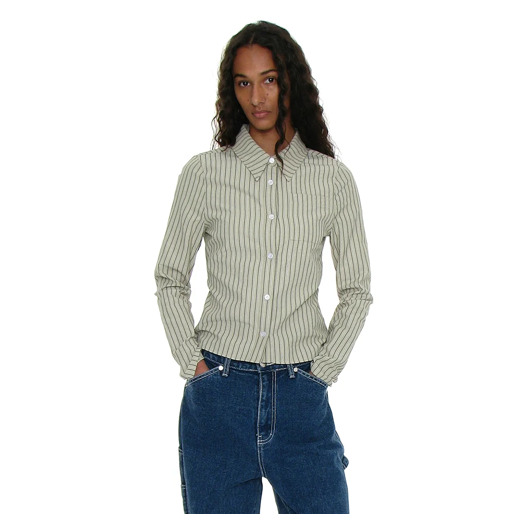 PWC REGULAR FIT SHIRT_GREEN STRIPE