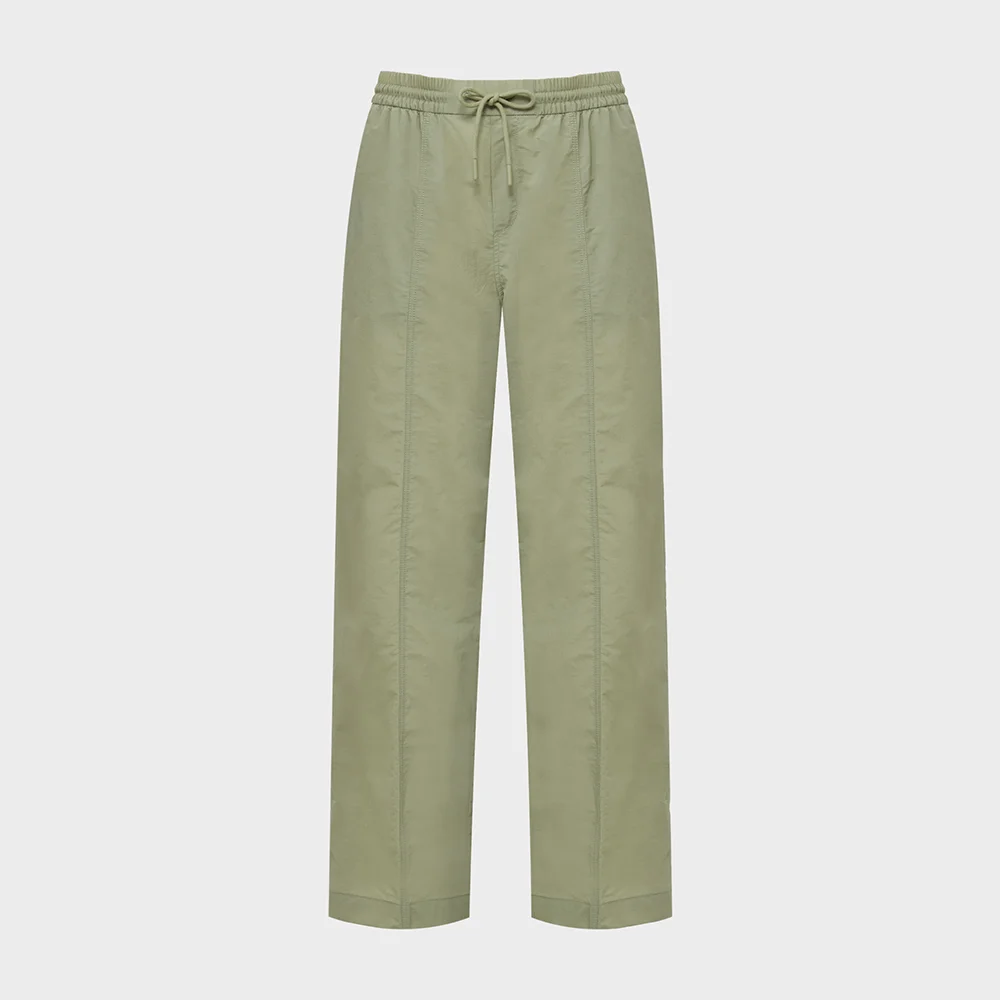 LINEN LOOK (亞麻 風格) 女裝 鬆緊帶 褲子_Light Khaki_DWM25362K6