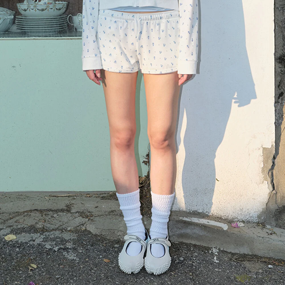 GRVB_FLOWER TERRY SHORTS (IVORY)
