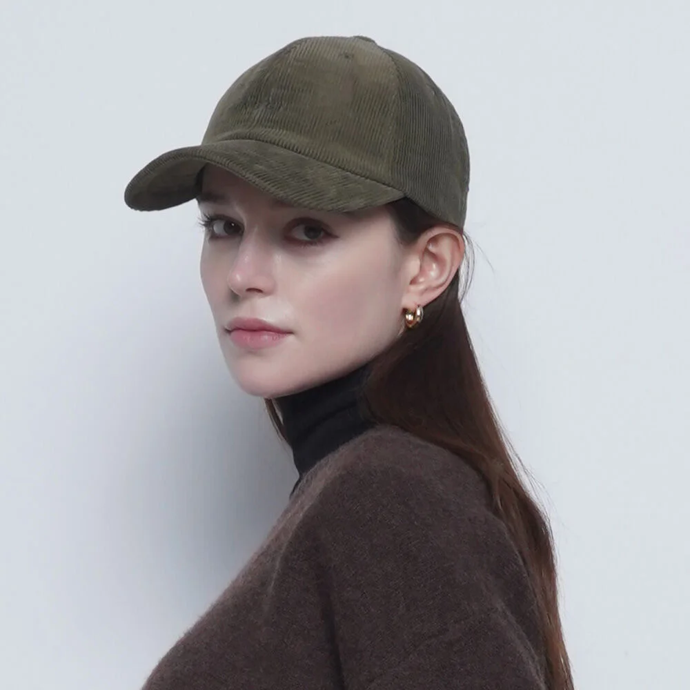 W254 abon logo coduroy cap khaki