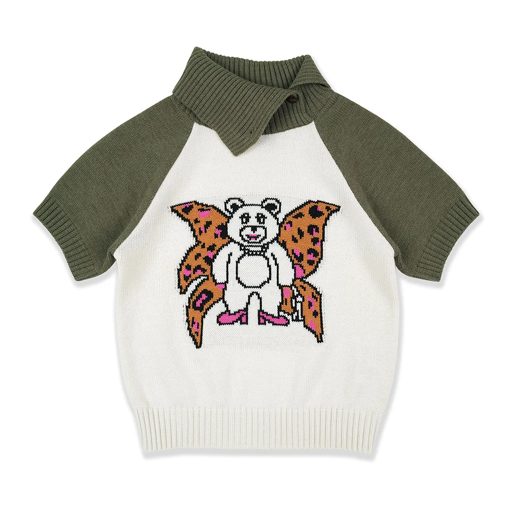 WING BEAR KNIT WARMER SET_CREAM