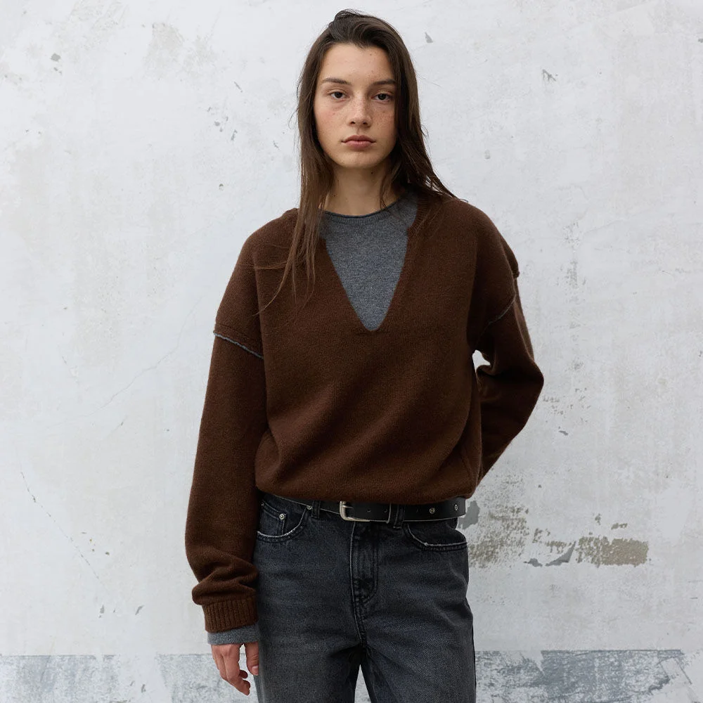 Cashmere Blended Layered Knit VK6AP973_2color
