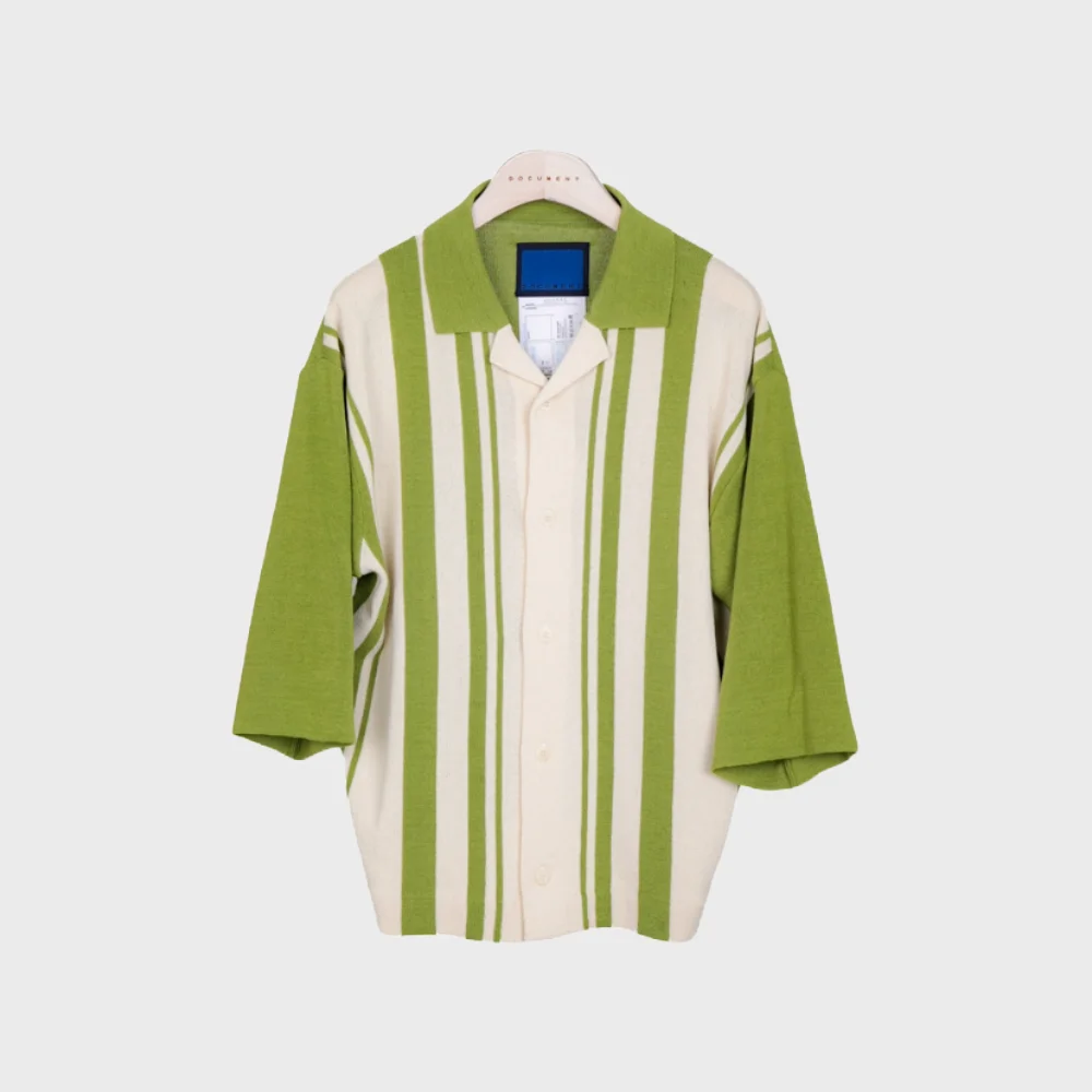 INTARSIA KNITTING STRIPE SWEATER_GREEN