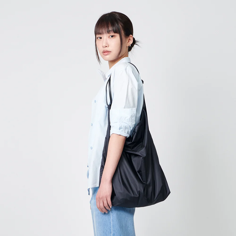 LEATHER BELT STRAP NYLON SHOULDER BAG NIGHT NAVY