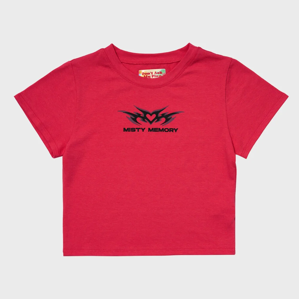 DAMP 'MISTY MEMORY' LOGO CROP TOP_MAGENTA