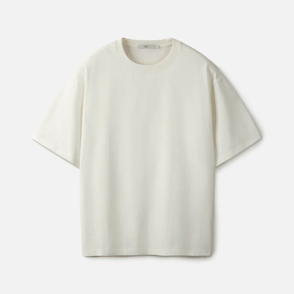 DYED WASHING SOLID TEE WHITE (247)