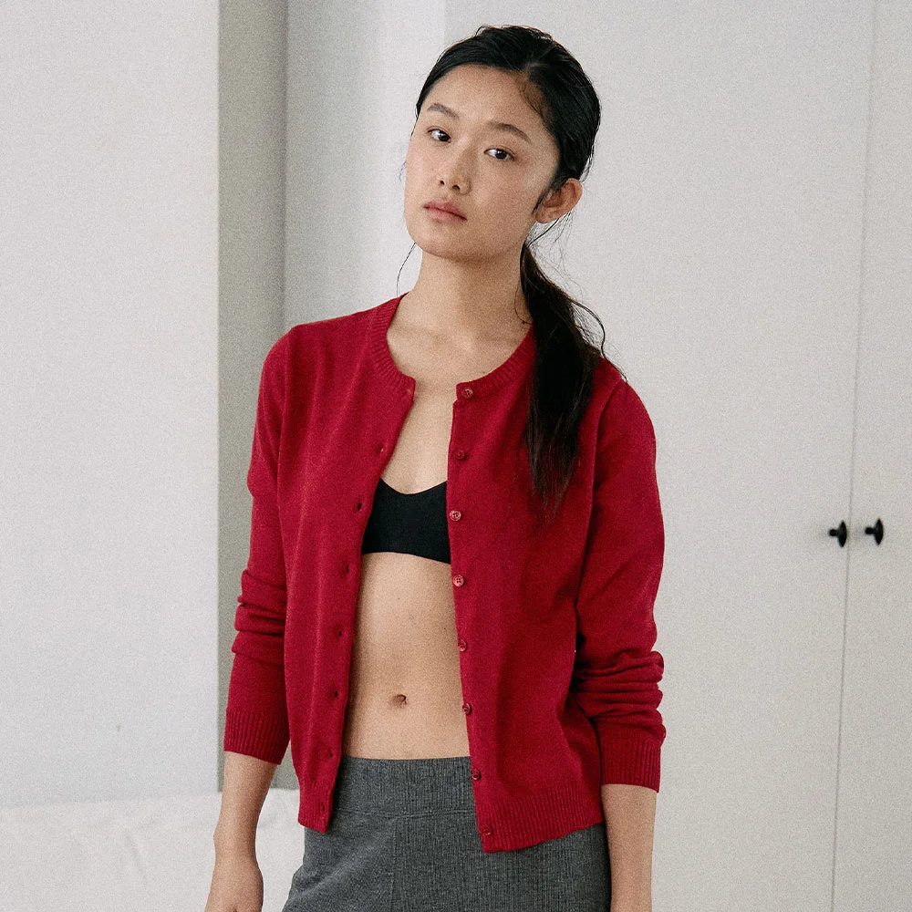 LETTER CARDIGAN (RED)