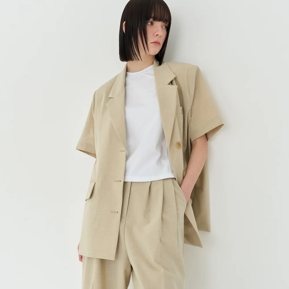Summer Short-Sleeved Jacket (Beige)
