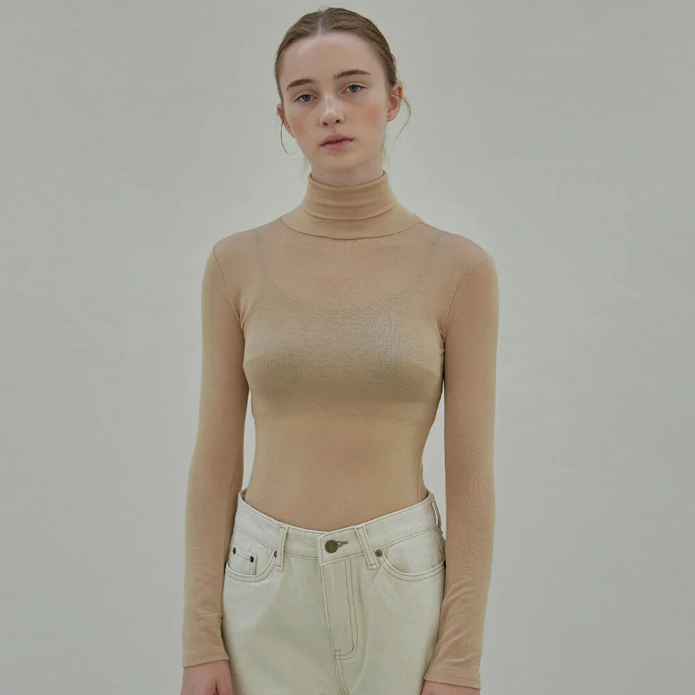 SOFT TURTLENECK KNIT_BEIGE
