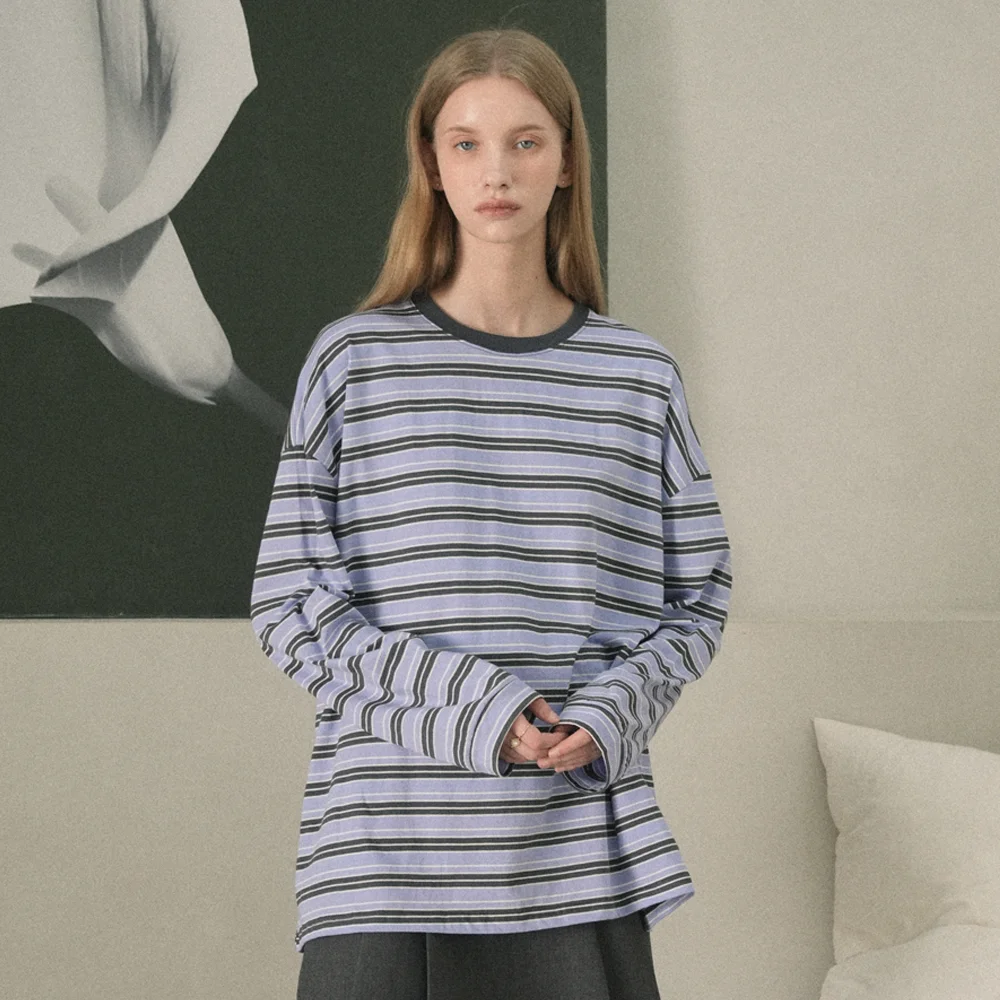 Striped Round T-Shirt (purple)