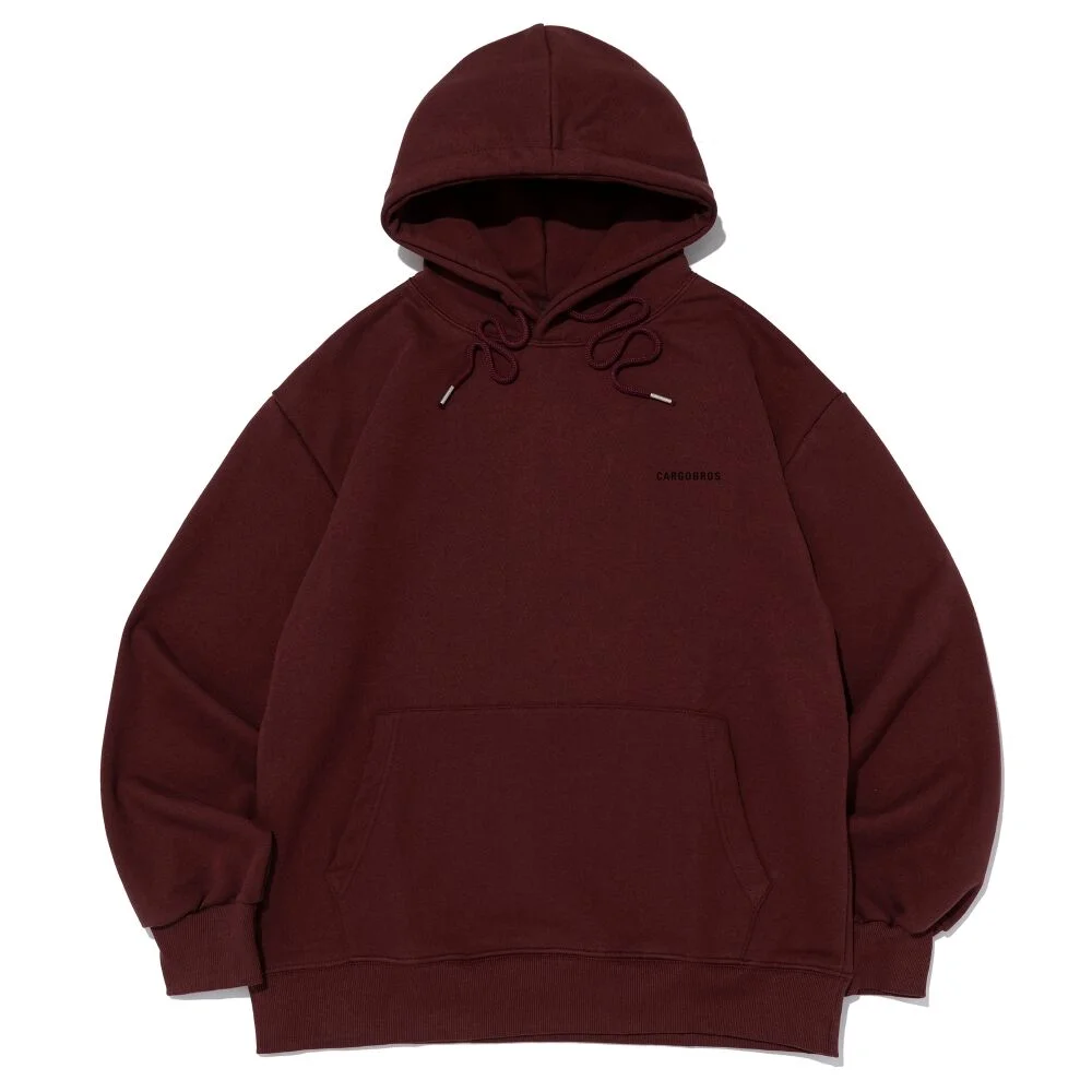 ESSENTIAL LOGO OVER HOOD T-SHIRT (BURGUNDY)