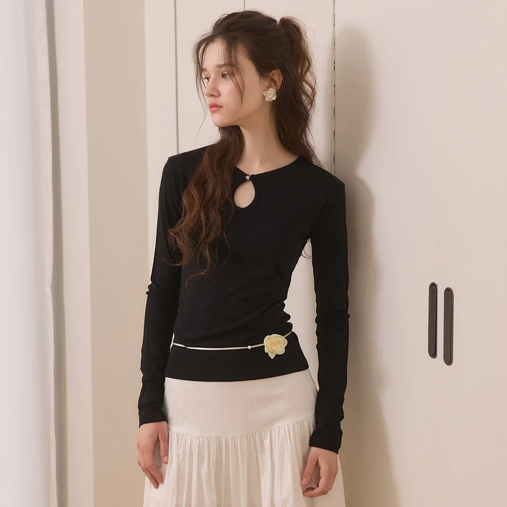 Silver ball button slim fit t shirts - 3color