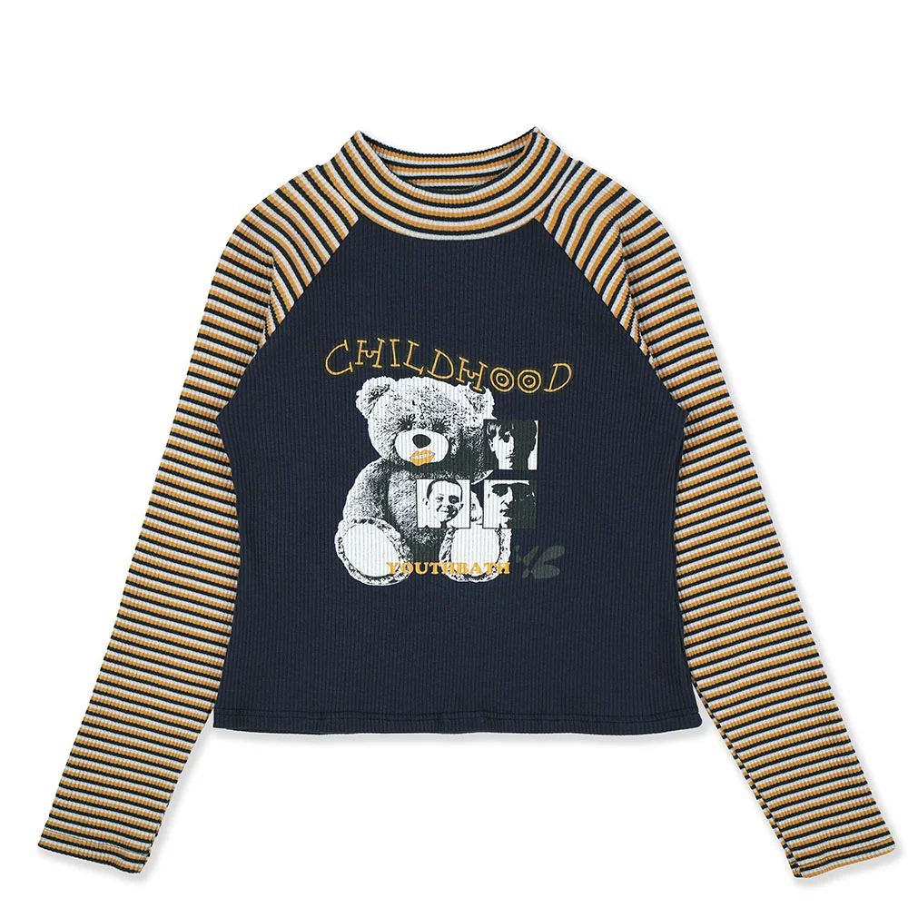 RAGLAN BEAR LONG SLEEVE_NAVY